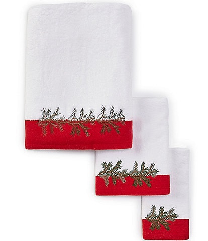 Southern Living Holiday Collection Branch Embroidered Bath Towels