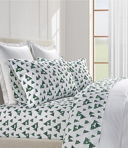 Southern Living Holiday Collection Christmas Trees 400-Thread Count Sateen Sheet Set