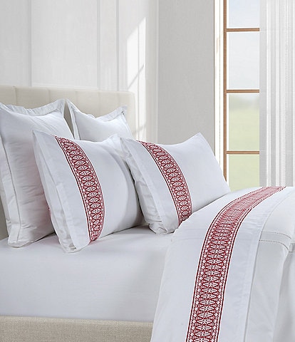 Southern Living Holiday Collection Fair Isle Border 400-Thread Count Sateen Sheet Set