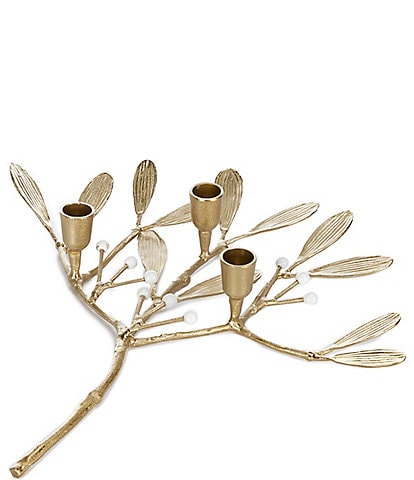 Southern Living Mistletoe Brass Candle Holder
