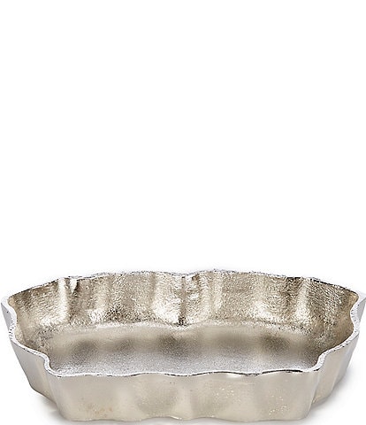 Southern Living Holiday Collection Scalloped Silver Tray