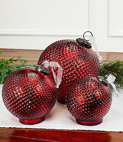 Southern Living Holiday Collection Textured Glass LED Ornament Decor