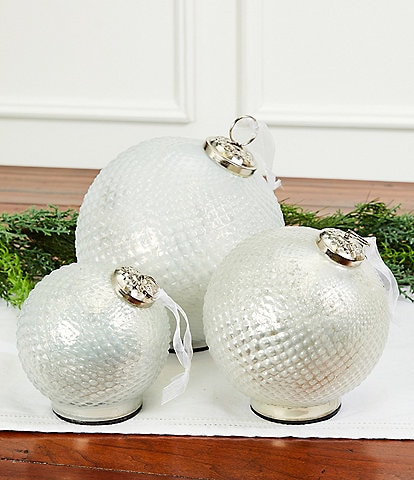 Southern Living Holiday Collection Textured Glass LED Ornament Decor