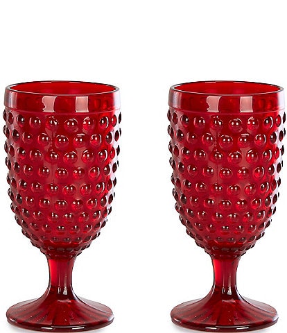 Southern Living Holiday Hobnail Goblets, Set of 2