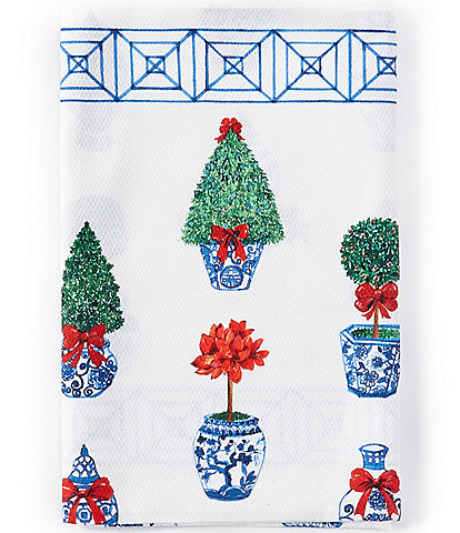 Southern Living Holiday Chinoiserie Topiary Print Dish Towel