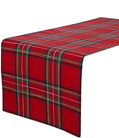 Southern Living Holiday Red Tartan Plaid 72#double; Table Runner