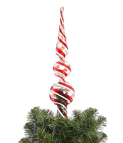 Southern Living Holly Jolly Collection Candy Cane Spiral Finial Tree Topper