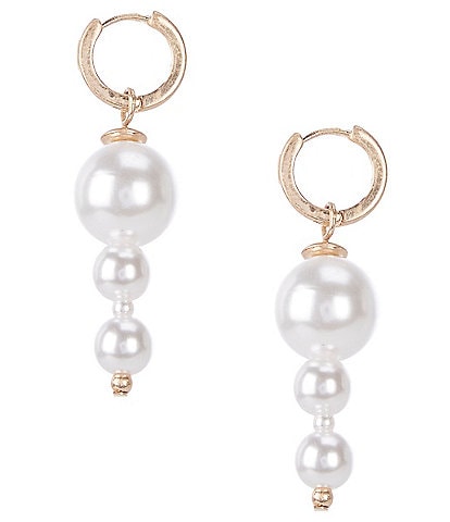 Southern Living Hoop Pearl Linear Earrings