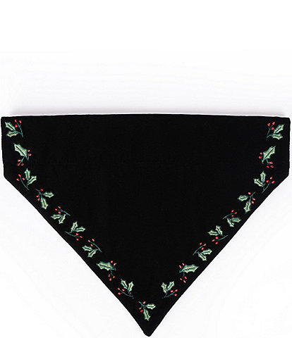 Southern Living Ladies Holly Embroidered Holly Headband and Pet Bandana Matching Accessory Set