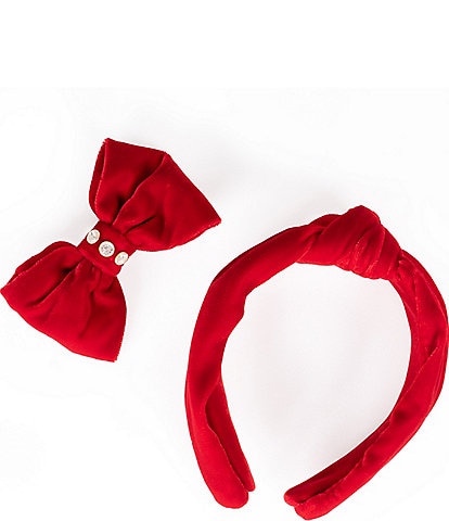 Southern Living Ladies Velvet Knot Headband & Pet Bow-Tie Set