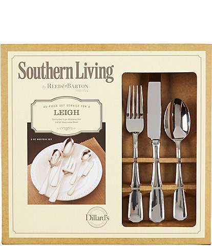 Southern Living Leigh 45-Piece Stainless Steel Flatware Set
