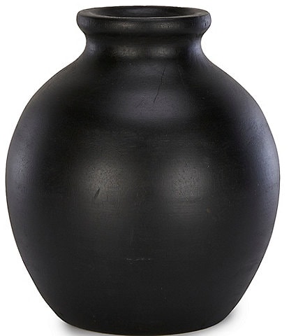 Southern Living Mango Wood Black Round Vase