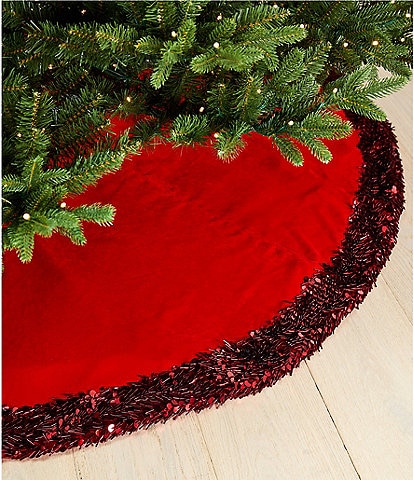 Southern Living Meet Me Under The Mistletoe Collection Beaded Border Tree Skirt
