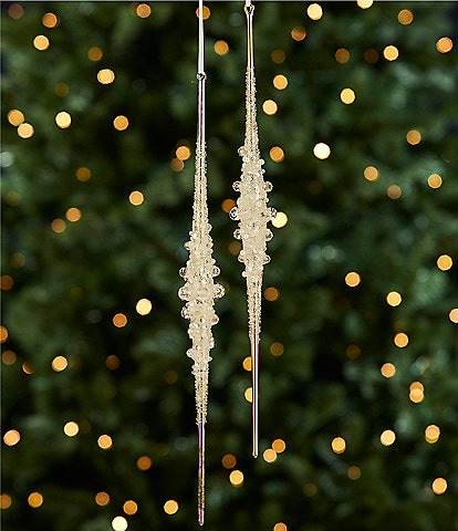 Southern Living Miracle & Wonder Collection Oversized Skinny Icicle Glass Ornament Set