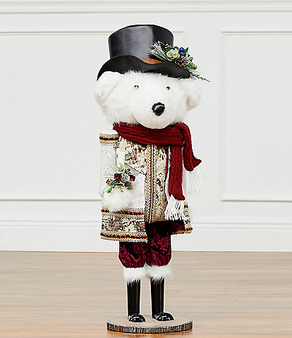 Southern Living Miracle & Wonder Collection Polar Bear with Lighted Candle 3-ft. Nutcracker