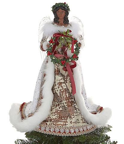 Southern Living Miracle & Wonder Collection Pre-Lit African American Angel Tree Topper Figurine