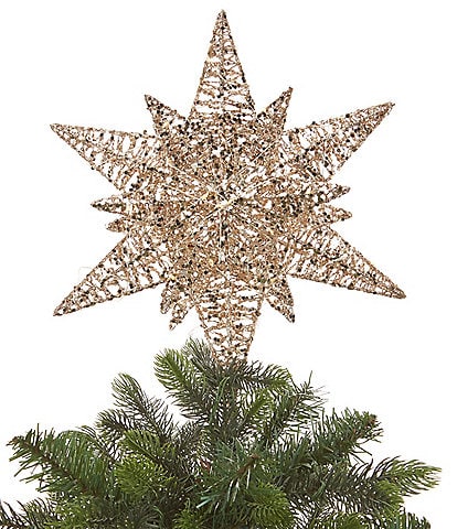 Southern Living Miracle & Wonder Collection Pre-Lit Glittered Star Tree Topper