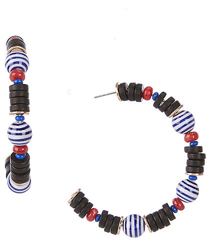 Southern Living Mixed Media Beaded Hoop Earrings