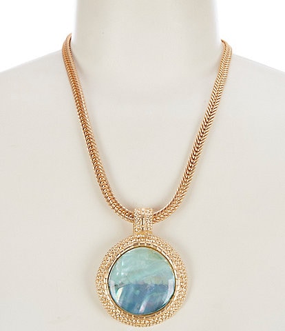 Southern Living Multi Ombre Round Short Pendant Necklace