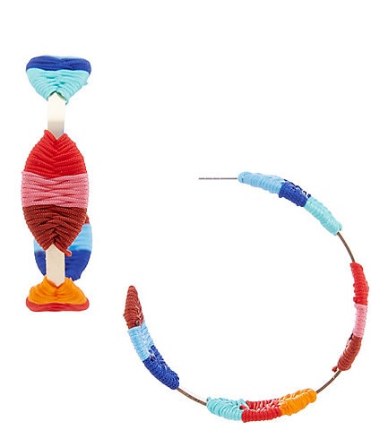 Southern Living Multi Thread Wrapped Hoop Earrings