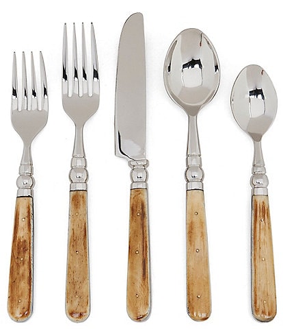 Southern Living Natural Bone 20-Piece Stainless Steel Flatware Set