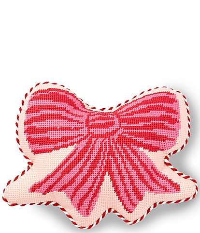 Southern Living Needlepoint Bow Shaped Pillow