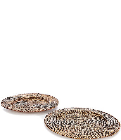 Southern Living Nito Basketweave Round Charger, Set of 2