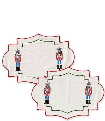 Southern Living Nutcracker Embroidered Placemats, Set of 2