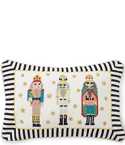 Southern Living Nutcracker Festive Metallic Trio Needlepoint Pillow