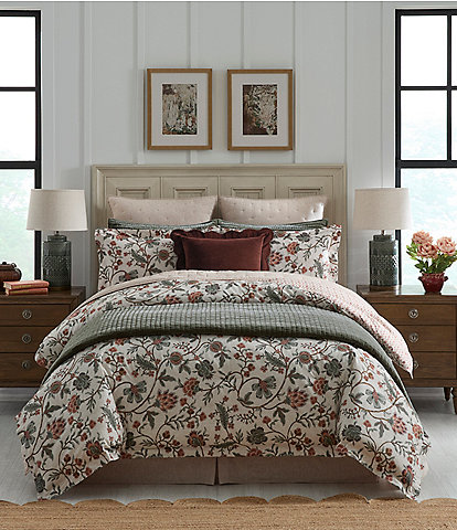 Southern Living Olivia Jacobean Floral Reversible Mini Comforter Set