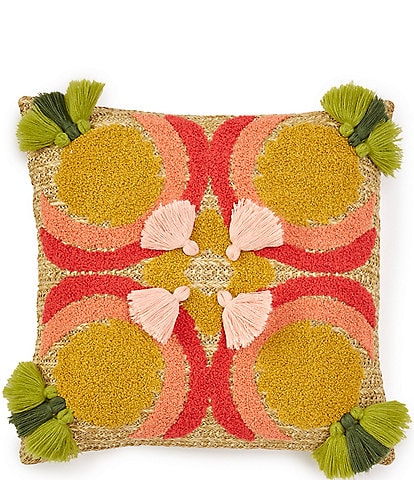 Southern Living Outdoor Living Collection Colorful Pineapple Tasseled Indoor/Outdoor Throw Pillow
