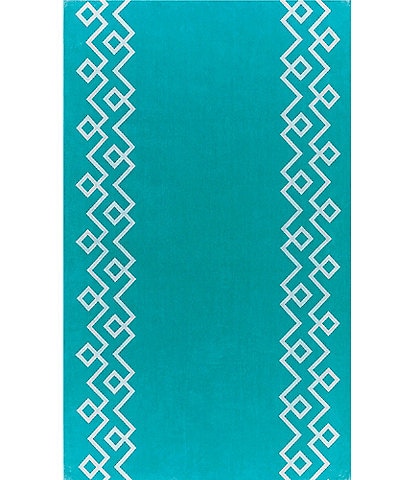Southern Living Outdoor Living Collection Geo Chevron Border Jacquard Beach Towel