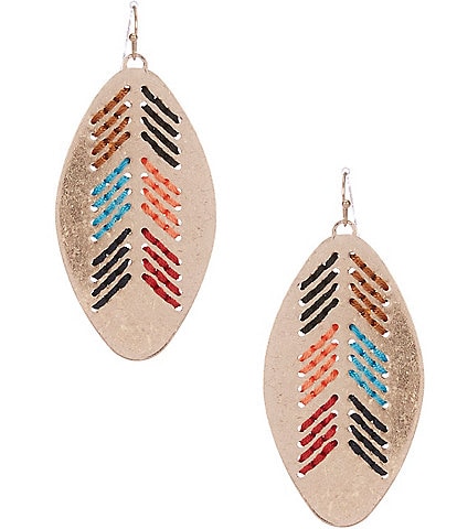 Southern Living Oval with Threaded Detail Drop Earrings