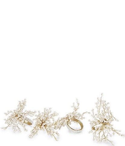 Southern Living Pearl Cluster Napkin Rings, Set of 4