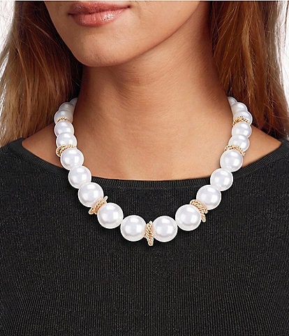 Southern Living Oversized Pearl Collar Statement Necklace