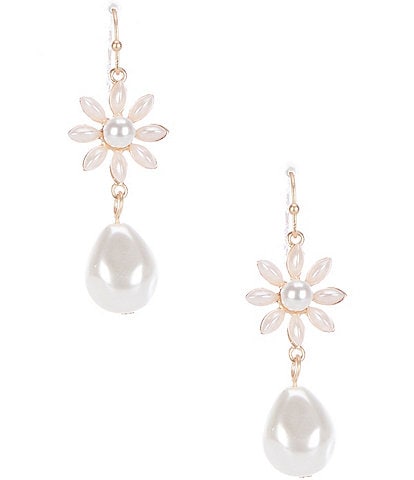Southern Living Pearl Flower Drop Earrings