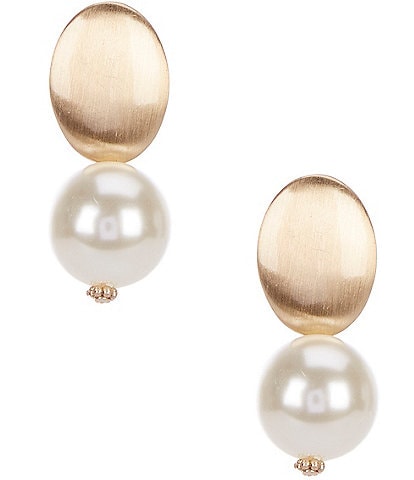 Southern Living Pearl Oval Drop Earrings