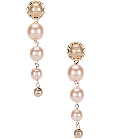 Southern Living Pink Pearl Linear Drop Earrings