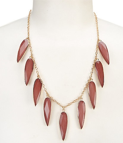 Southern Living Pink Semi Precious Stone Statement Necklace