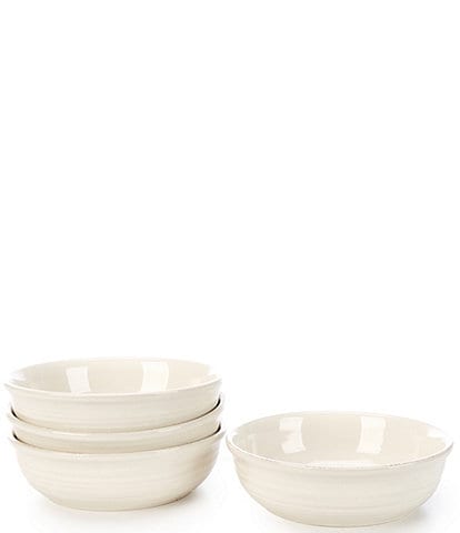 Southern Living Piper Collection Country White Glazed Pasta Bowls, Set of 4