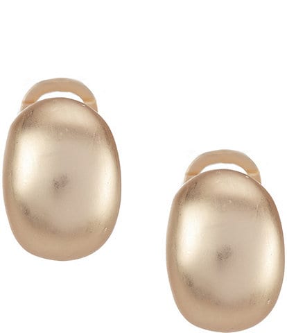 Southern Living Polished Concaved Metal Clip Drop Earrings