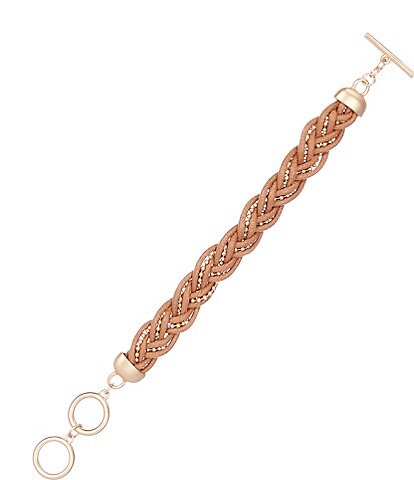 Southern Living Rawhide Waxed Cord & Ball Chain Braided Line Bracelet