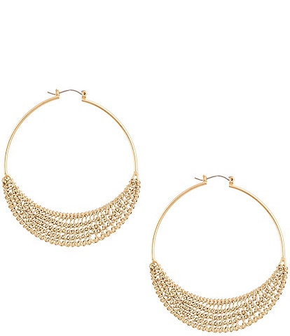 Southern Living Resort Thread Brass Hoop Earrings