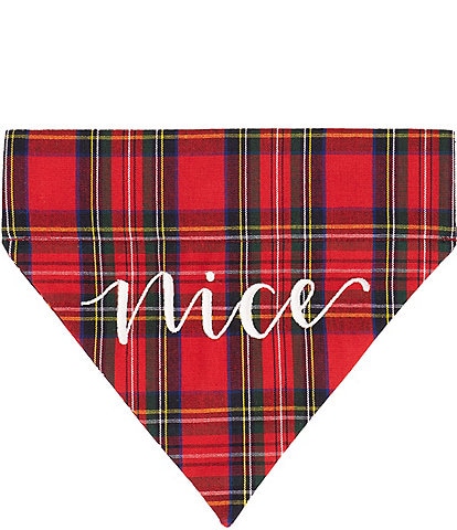 Southern Living Reversible Naughty/Nice Plaid Pet Bandana