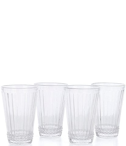 Southern Living Ribbed Clear Highball, Set of 4