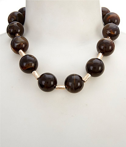 Southern Living Round Statement Beaded Collar Necklace