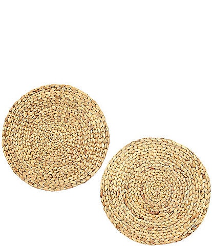Southern Living Round Woven Water Hyacinth Placemats, Set of 2