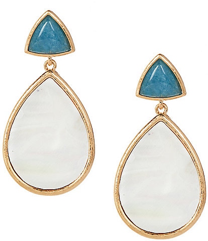 Southern Living Semi Precious Post with Teardrop Drop Earrings