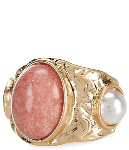 Southern Living Semi Precious Stone and Pearl Statement Ring