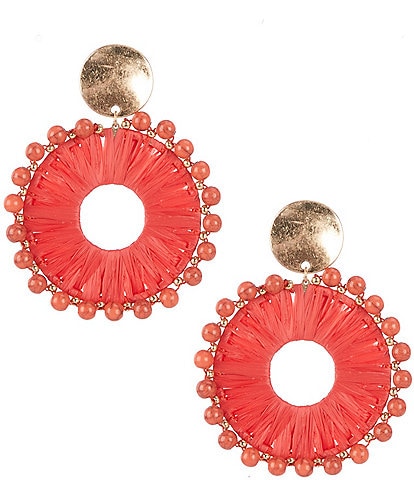 Southern Living Semi Precious Stone Border Woven Resort Orbital Earrings